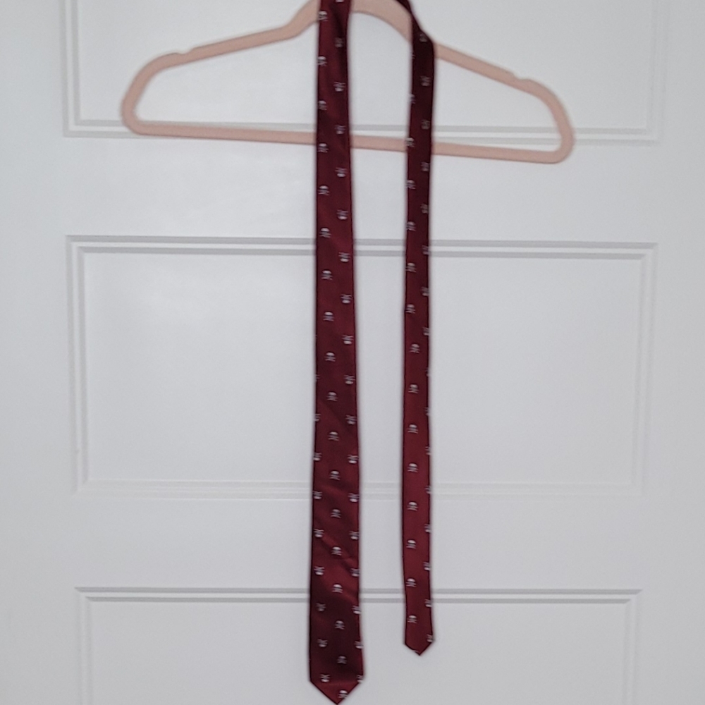 Mens Hand Made Skinny Skull Tie